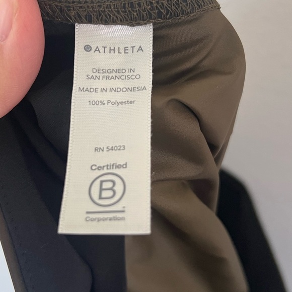 Athleta Radiant Jogger Olive Green Pants Satin Athletic Pants Size 10 - Picture 8 of 10